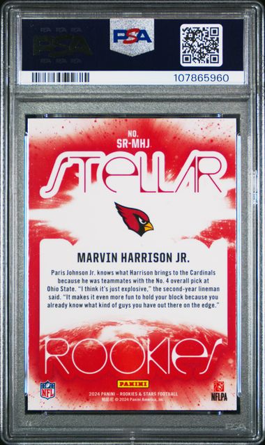 2024 Panini Rookies & Stars Stellar Rookies Marvin Harrison Jr. #Srmhj Mint 9 back