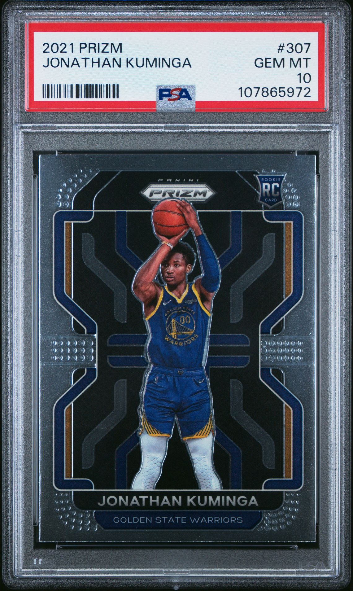 2021 Panini Prizm Jonathan Kuminga #307 Gem Mt 10 front