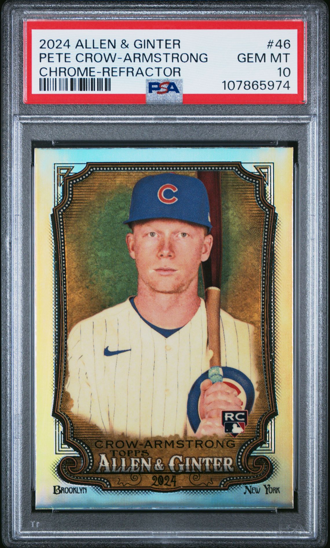 2024 Topps Allen & Ginter Pete Crow-Armstrong #46 (Chrome-Refractor) Gem Mt 10 front