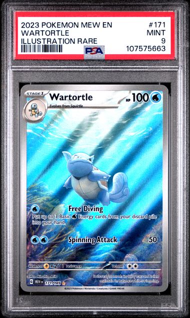 2023 Pokemon Mew En-151 Wartortle #171 (Illustration Rare) Mint 9 front