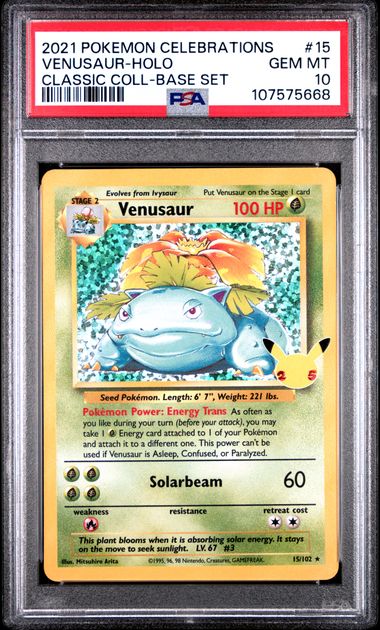 2021 Pokemon Celebrations Classic Collection Venusaur-Holo #15 (Classic Coll-Base Set) Gem Mt 10 front