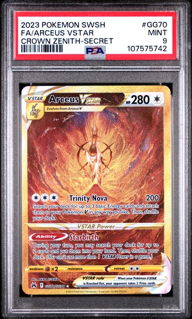 2023 Pokemon Sword And Shield Crown Zenith Fa/Arceus Vstar #Gg70 (Crown Zenith-Secret) Mint 9 front