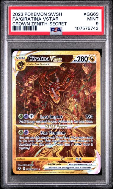 2023 Pokemon Sword And Shield Crown Zenith Fa/Giratina Vstar #Gg69 (Crown Zenith-Secret) Mint 9 front