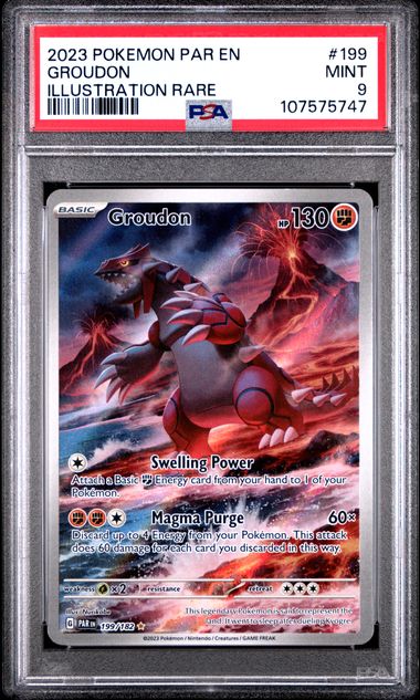 2023 Pokemon Par En-Paradox Rift Groudon #199 (Illustration Rare) Mint 9 front