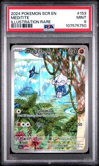 2024 Pokemon Scr En-Stellar Crown Meditite #153 (Illustration Rare) Mint 9 front