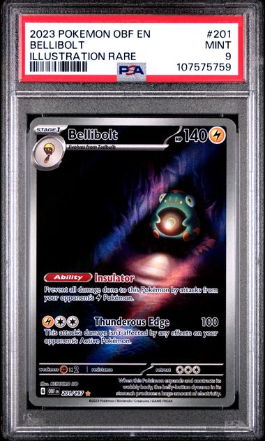 2023 Pokemon Obf En-Obsidian Flames Bellibolt #201 (Illustration Rare) Mint 9 front