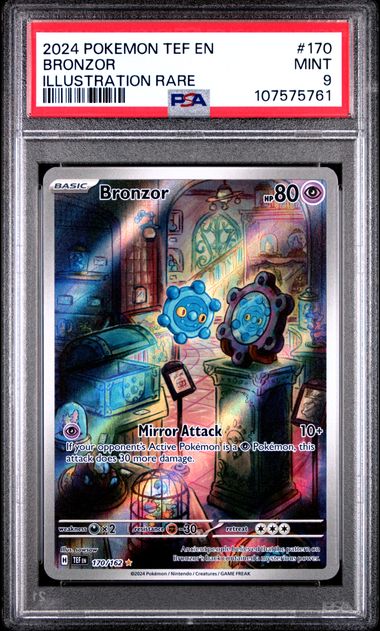 2024 Pokemon Tef En-Temporal Forces Bronzor #170 (Illustration Rare) Mint 9 front