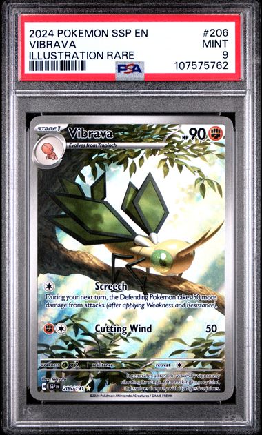 2024 Pokemon Ssp En-Surging Sparks Vibrava #206 (Illustration Rare) Mint 9 front