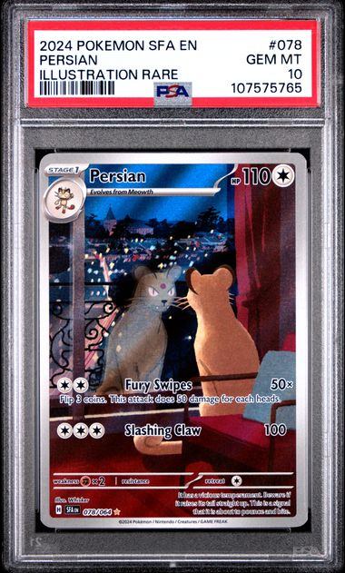 2024 Pokemon Sfa En-Shrouded Fable Persian #078 (Illustration Rare) Gem Mt 10 front