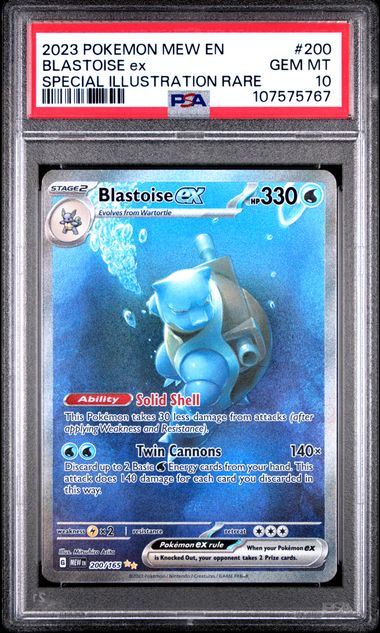 2023 Pokemon Mew En-151 Blastoise Ex #200 (Special Illustration Rare) Gem Mt 10 front