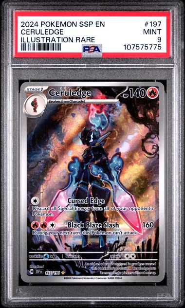 2024 Pokemon Ssp En-Surging Sparks Ceruledge #197 (Illustration Rare) Mint 9 front