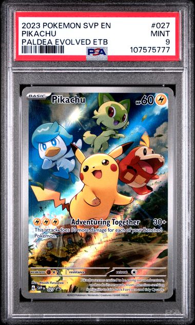 2023 Pokemon Svp En-Sv Black Star Promo Pikachu #027 (Paldea Evolved Etb) Mint 9 front
