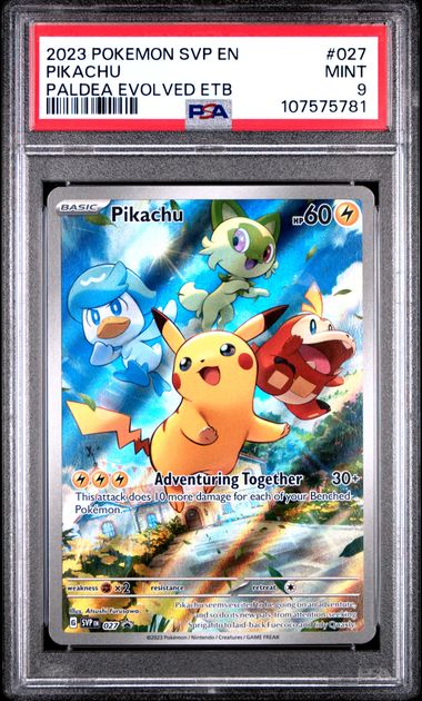2023 Pokemon Svp En-Sv Black Star Promo Pikachu #027 (Paldea Evolved Etb) Mint 9 front