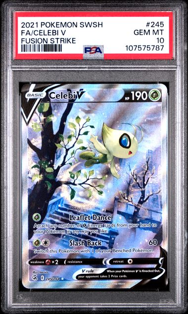 2021 Pokemon Sword & Shield Fusion Strike Fa/Celebi V #245 (Fusion Strike) Gem Mt 10 front