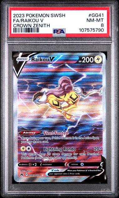 2023 Pokemon Sword And Shield Crown Zenith Fa/Raikou V #Gg41 (Crown Zenith) Nm-Mt 8 front