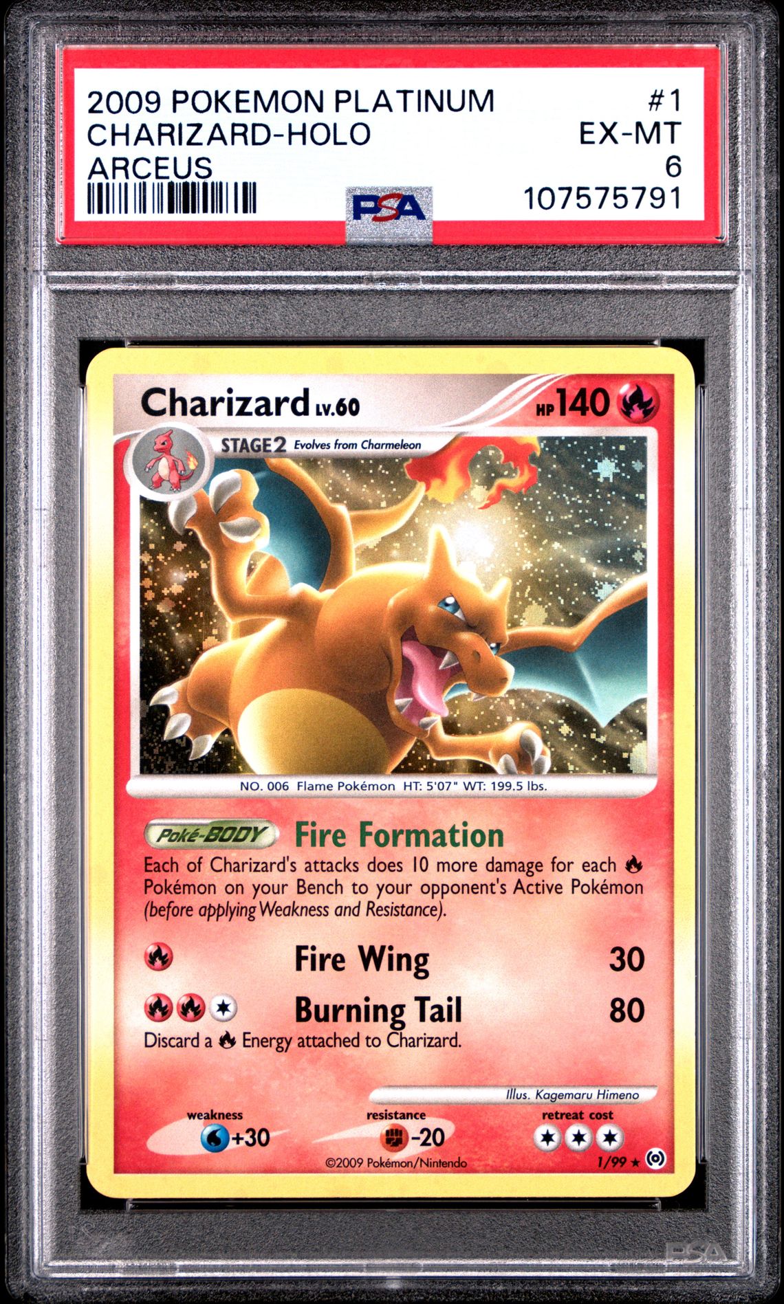 2009 Pokemon Platinum Arceus Charizard-Holo #1 (Arceus) Ex-Mt 6 front
