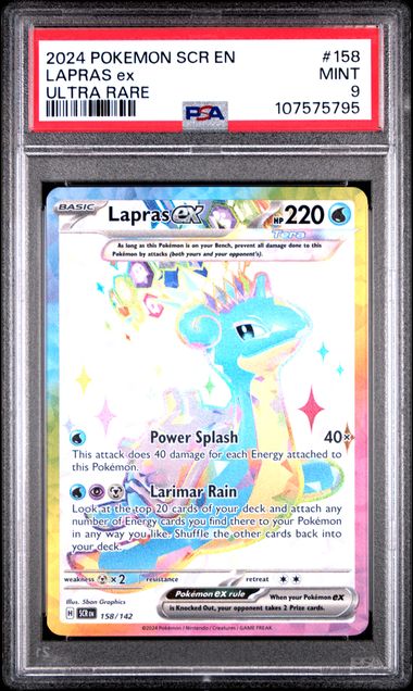 2024 Pokemon Scr En-Stellar Crown Lapras Ex #158 (Ultra Rare) Mint 9 front
