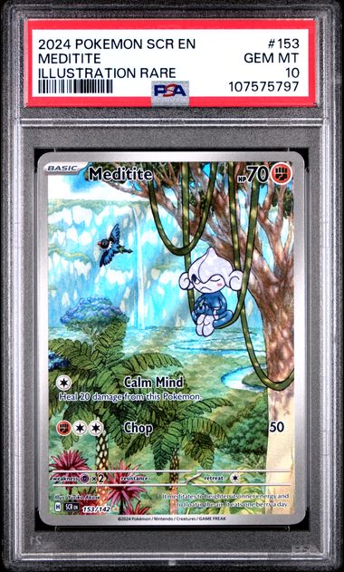 2024 Pokemon Scr En-Stellar Crown Meditite #153 (Illustration Rare) Gem Mt 10 front