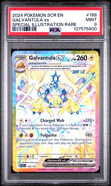 2024 Pokemon Scr En-Stellar Crown Galvantula Ex #168 (Special Illustration Rare) Mint 9 front