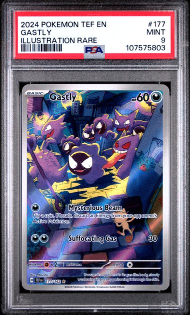 2024 Pokemon Tef En-Temporal Forces Gastly #177 (Illustration Rare) Mint 9 front