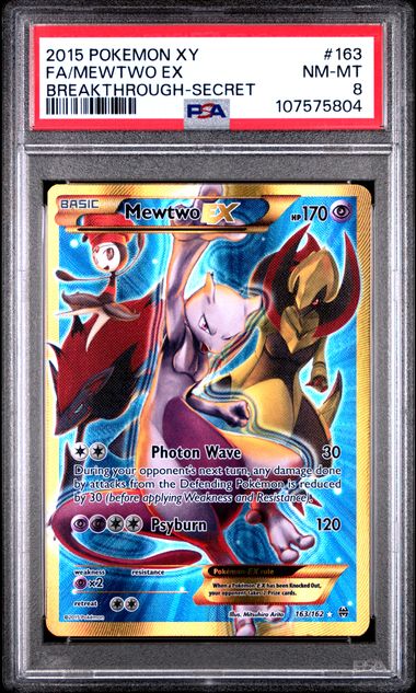 2015 Pokemon Xy Breakthrough Fa/Mewtwo Ex #163 (Breakthrough-Secret) Nm-Mt 8 front