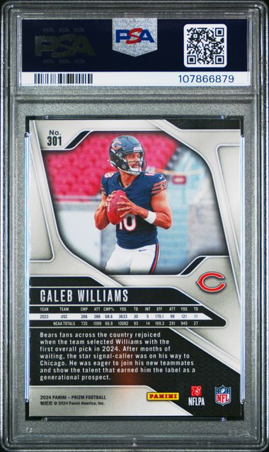 2024 Panini Prizm Caleb Williams #301 Mint 9 back