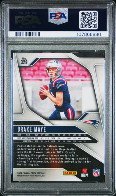 2024 Panini Prizm Drake Maye #329 Mint 9 back