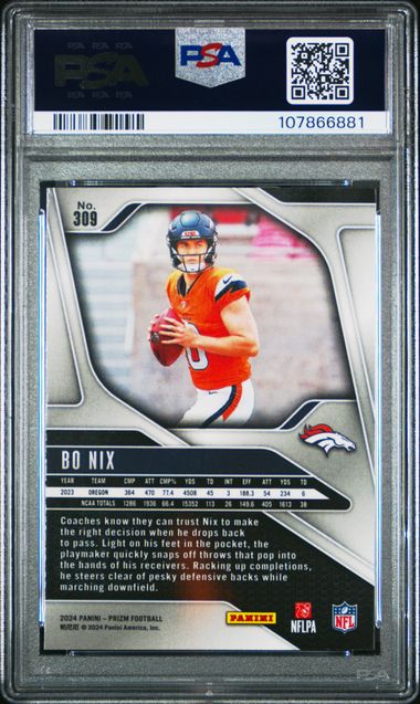 2024 Panini Prizm Bo Nix #309 Mint 9 back