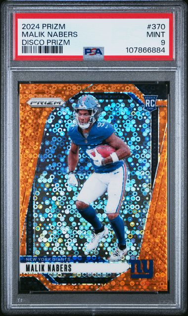 2024 Panini Prizm Malik Nabers #370 (Disco Prizm) Mint 9 front