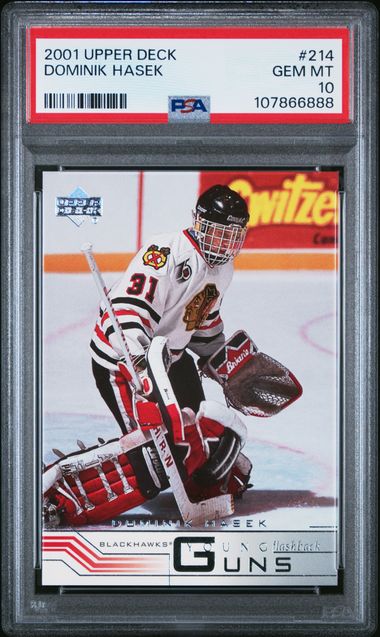 2001 Upper Deck Dominik Hasek #214 Gem Mt 10 front