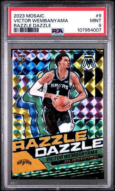 2023 Panini Mosaic Razzle Dazzle Victor Wembanyama #9 Mint 9 front