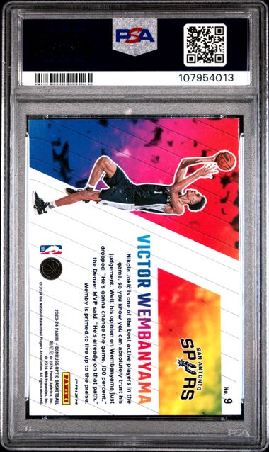 2023 Panini Donruss Optic Phazes Victor Wembanyama #9 Mint 9 back