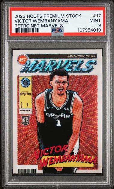 2023 Panini Hoops Premium Stock Retro Net Marvels Victor Wembanyama #17 Mint 9 front