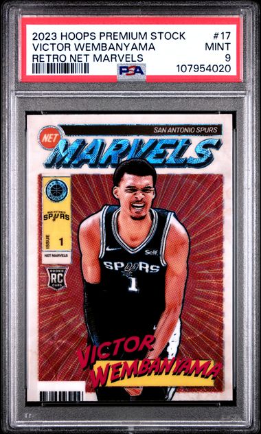 2023 Panini Hoops Premium Stock Retro Net Marvels Victor Wembanyama #17 Mint 9 front