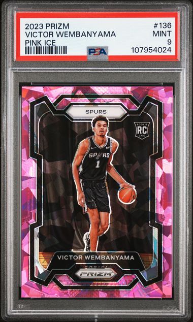 2023 Panini Prizm Victor Wembanyama #136 (Pink Ice) Mint 9 front
