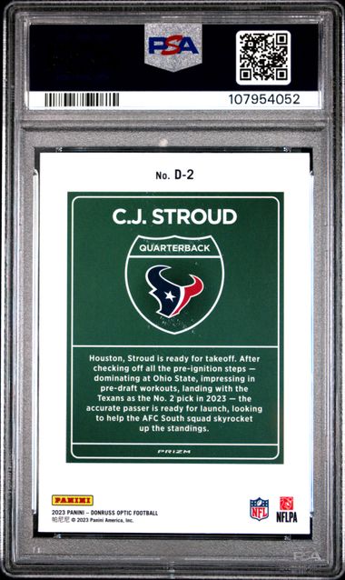 2023 Panini Donruss Optic Downtown! Cj Stroud #D2 (Downtown!) Mint 9 back