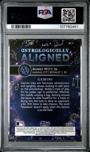 2024 Topps Chrome Cosmic Astrologically Aligned Bobby Witt Jr. #3 Gem Mt 10 back