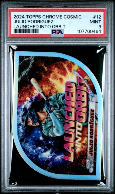 2024 Topps Chrome Cosmic Launched Into Orbit Julio Rodriguez #12 Mint 9 front