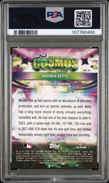 2024 Topps Chrome Cosmic Into The Cosmos Mookie Betts #6 Mint 9 back