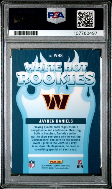 2024 Panini Donruss White Hot Rookies Jayden Daniels #Wh8 Nm-Mt 8 back