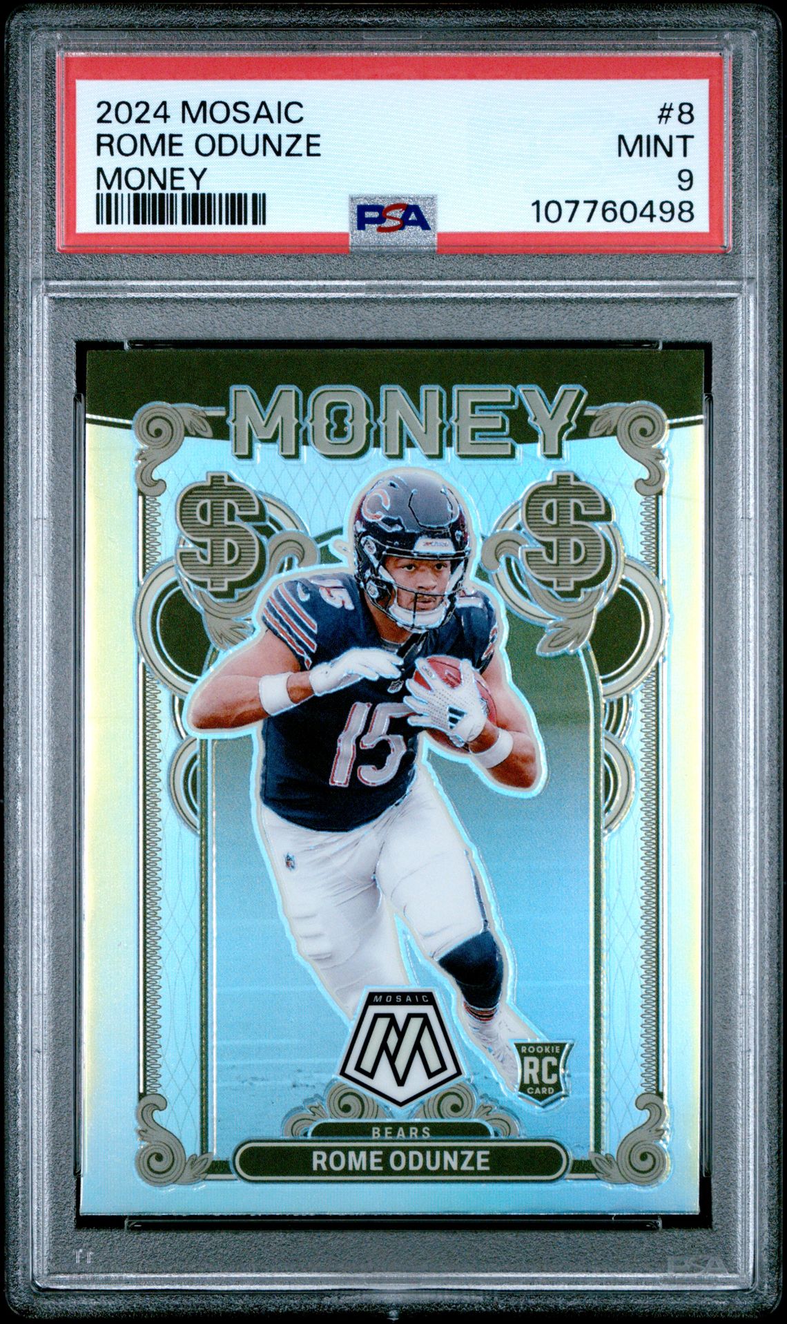 2024 Panini Mosaic Money Rome Odunze #8 Mint 9 front
