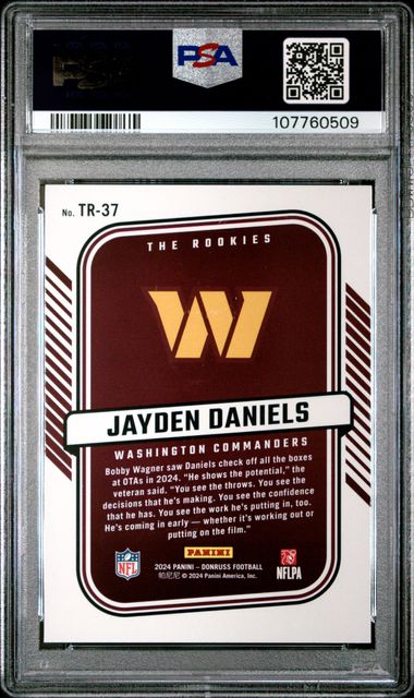 2024 Panini Donruss The Rookies Jayden Daniels #Tr37 Gem Mt 10 back