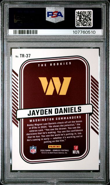 2024 Panini Donruss The Rookies Jayden Daniels #Tr37 Gem Mt 10 back