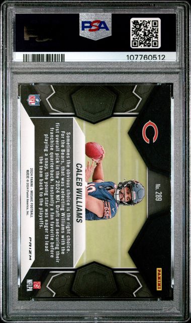 2024 Panini Mosaic Caleb Williams #289 (Silver) Mint 9 back