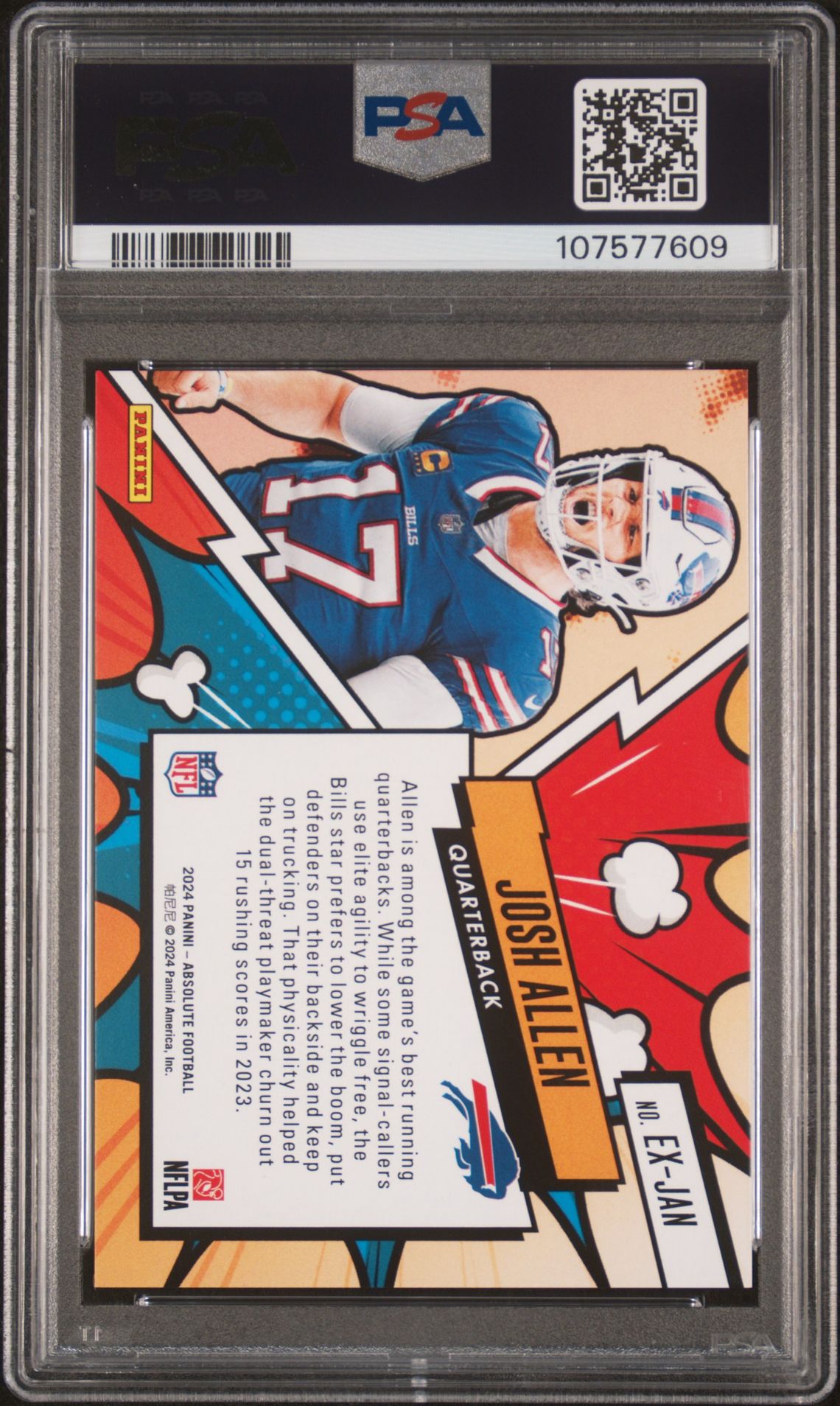 2024 Panini Absolute Explosive Josh Allen #Exjan Mint 9 back