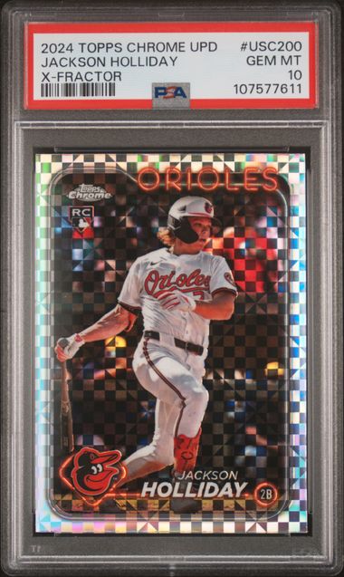 2024 Topps Chrome Update Jackson Holliday #Usc200 (X-Fractor) Gem Mt 10 front