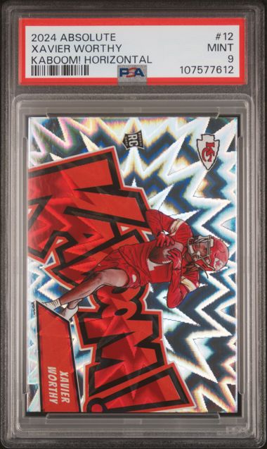 2024 Panini Absolute Kaboom! Horizontal Xavier Worthy #12 Mint 9 front