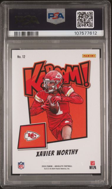 2024 Panini Absolute Kaboom! Horizontal Xavier Worthy #12 Mint 9 back