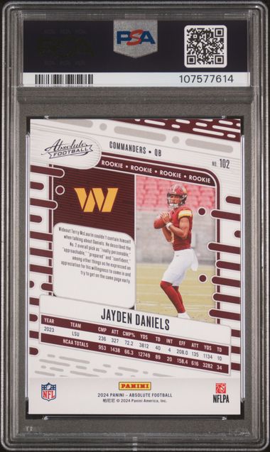2024 Panini Absolute Jayden Daniels #102 Mint 9 back