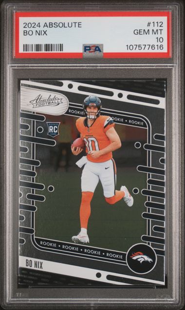 2024 Panini Absolute Bo Nix #112 Gem Mt 10 front